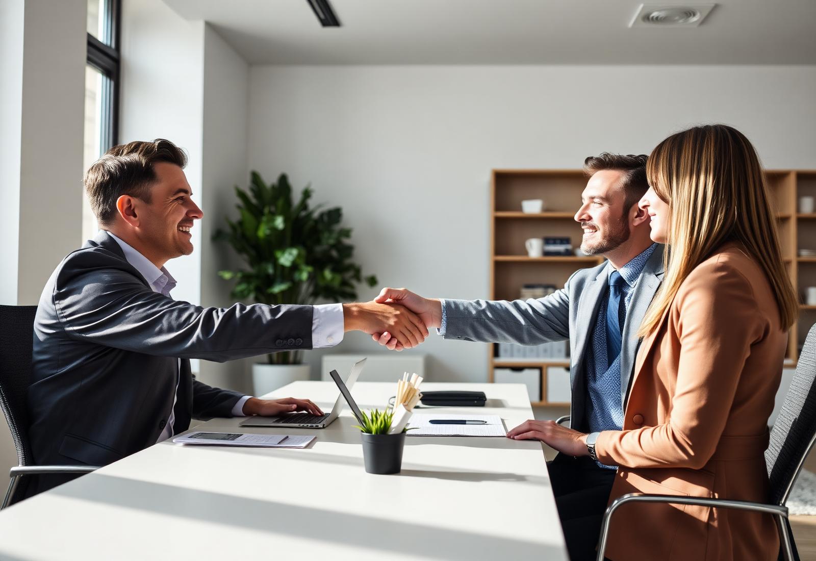 Mortgage advisor meeting with clients